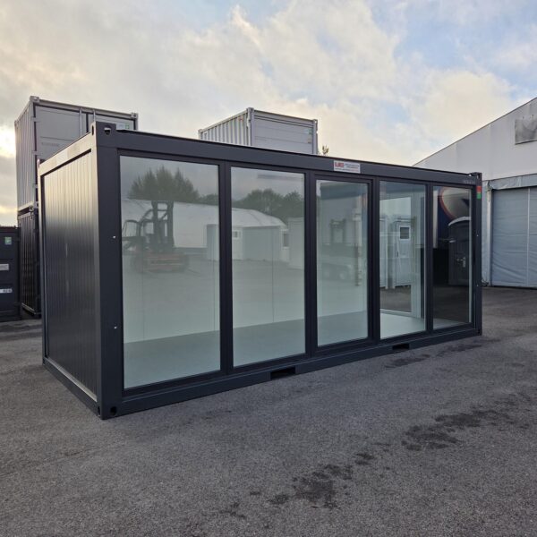 Containex BASIC Panoramic modular, glass wall 2,4x6m