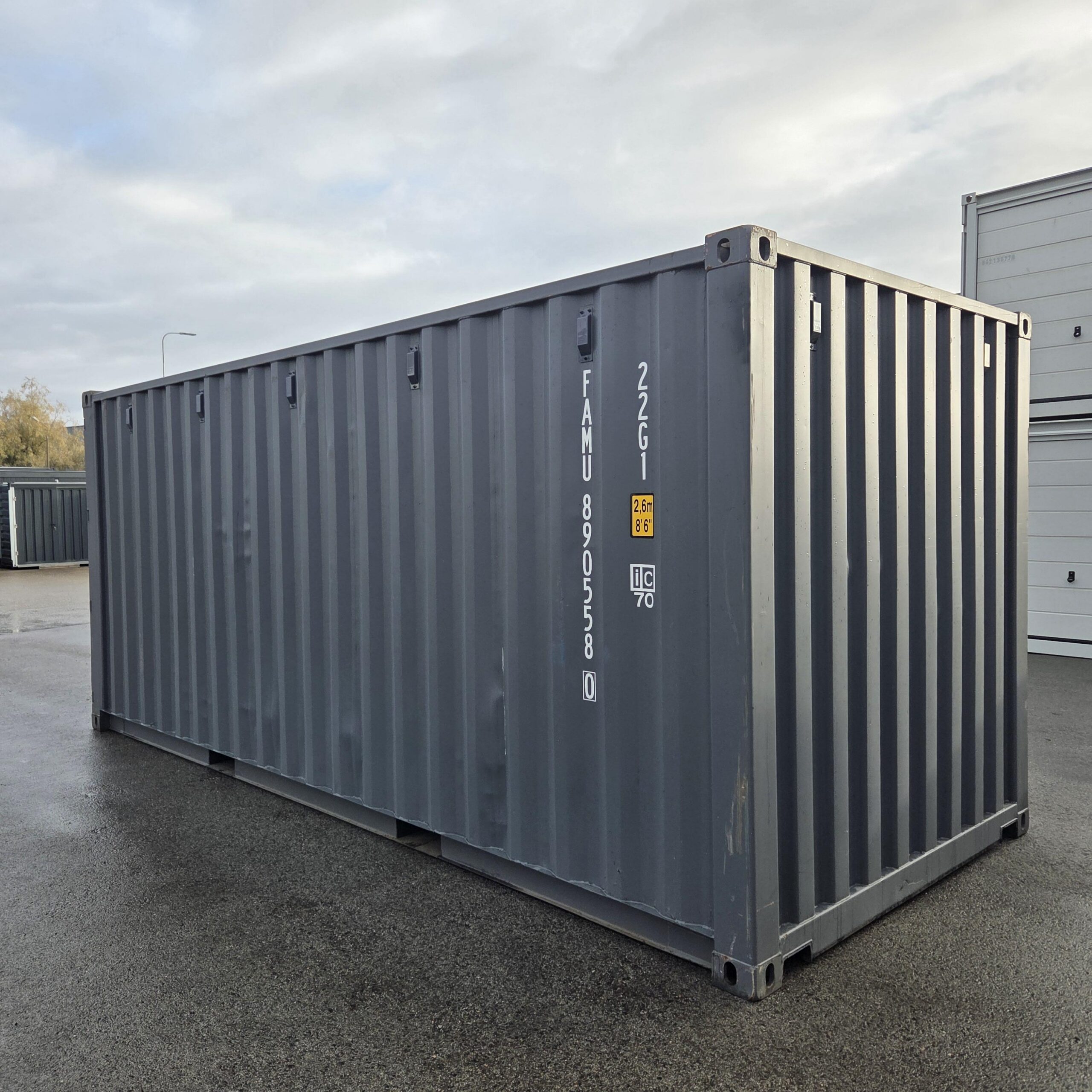 Laokonteiner 20DC, 2.4 x 6m, One way, tumehall 7015