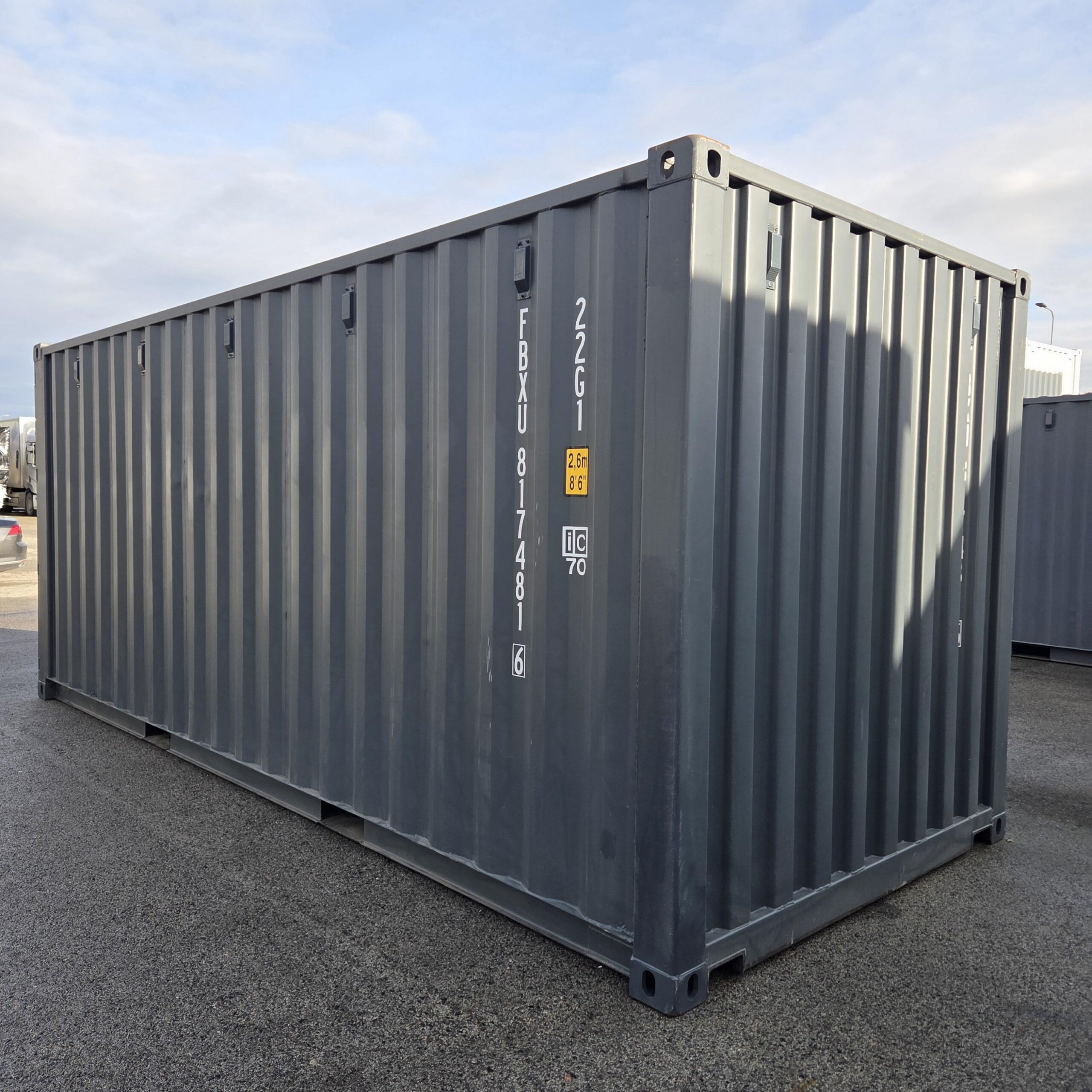 Laokonteiner 20DC, 2.4 x 6m, One way, tumehall 7016