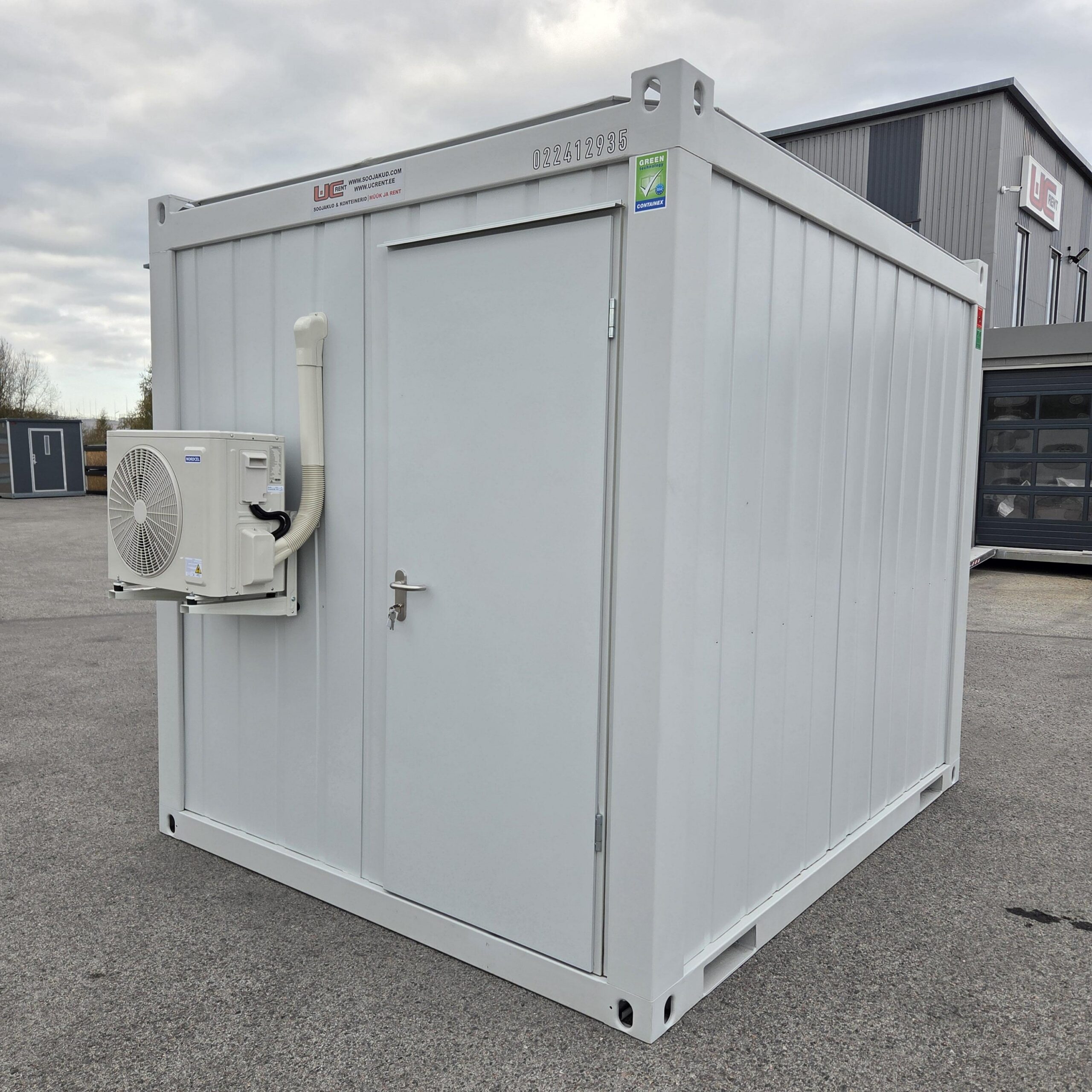 Containex standard panoraam soojak 2.4 x 3m, helehall + õhksoojuspump