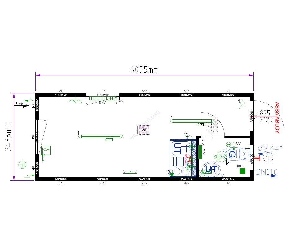Containex standard soojak 2,4x6m, MINIKÖÖK ja WC - laos!