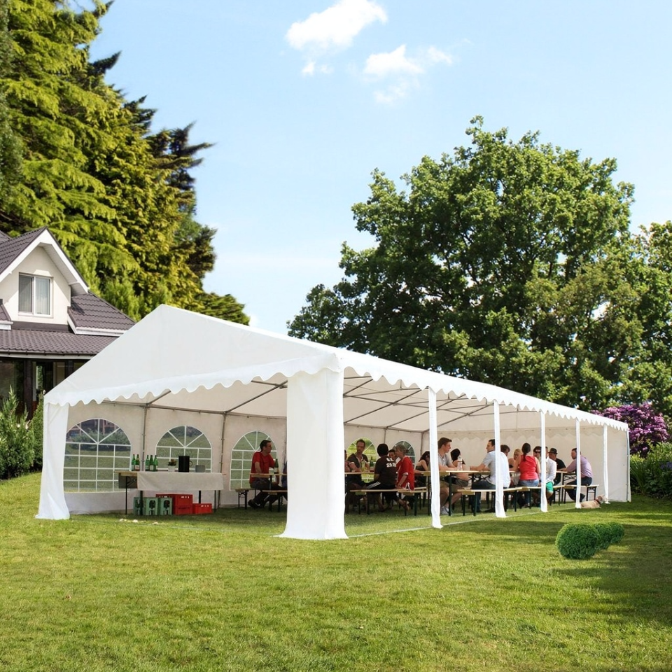 Peo- ja aiatelk 6x12m, valge, PVC 500g/m2