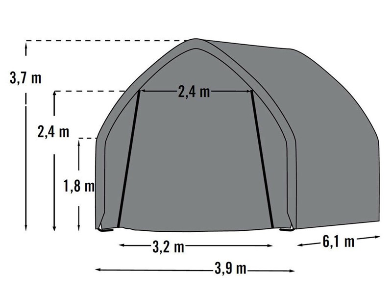 Autovarjualune 3,9x6,1m, hall