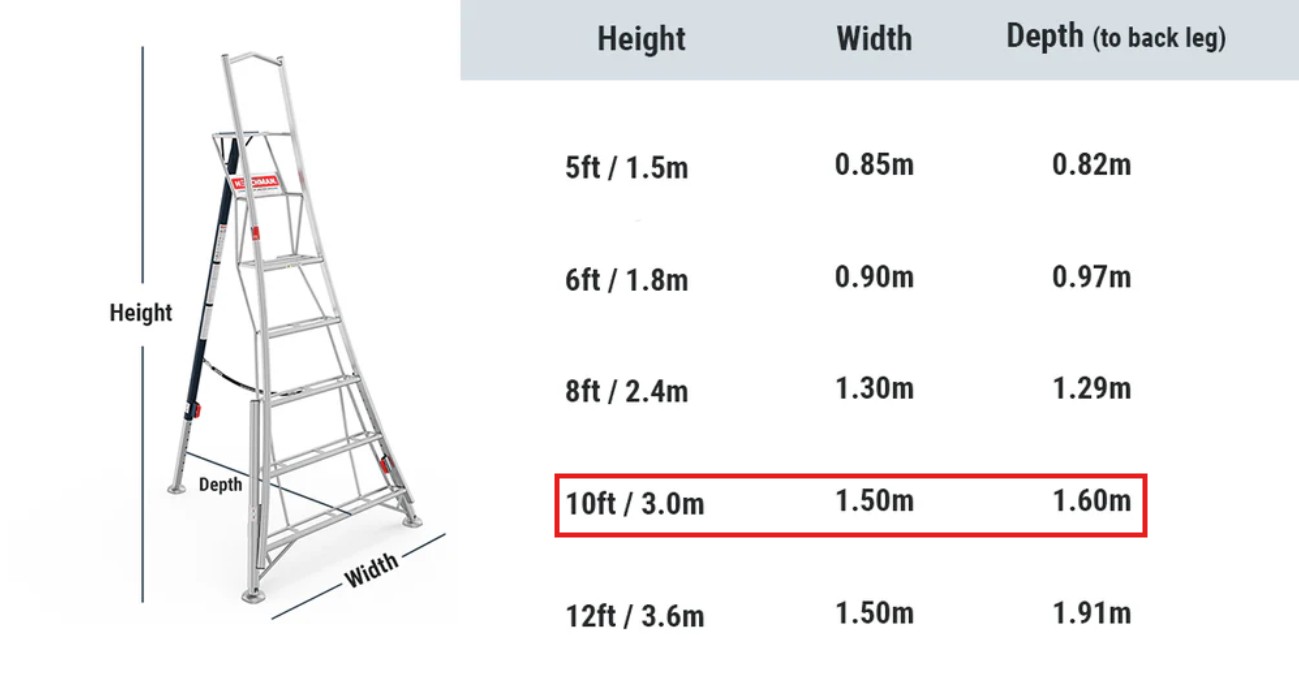 Henchman kolmjalg redel 3,0m